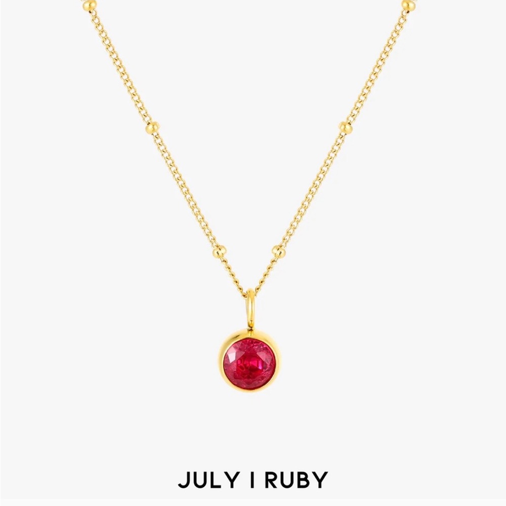 Atolea Gold Ruby Pendant Necklace